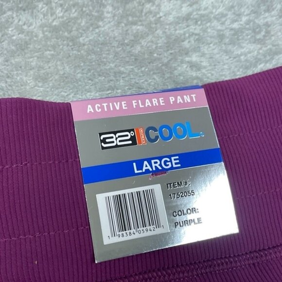 32 Degrees Cool Active Flare Pant Large Purple Lightweight Stretchy d0423 - Picture 4 of 6